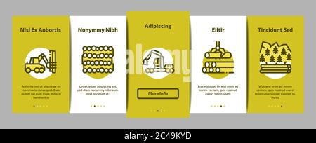 Wood Logging Industry Onboarding Elements Icons Set Vector Stock Vector ...