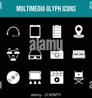 Beautiful Multimedia vector icon set Stock Vector