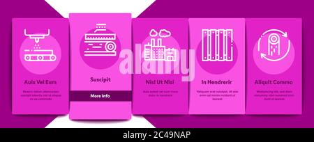 Wood Production Plant Onboarding Elements Icons Set Vector Stock Vector
