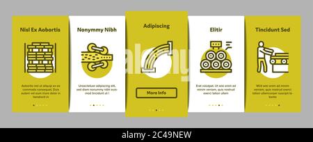 Wood Production Plant Onboarding Elements Icons Set Vector Stock Vector