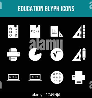Beautiful Education Vector Icons Set Stock Vector