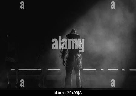 Jared Leto in 30 seconds to mars concert Stock Photo