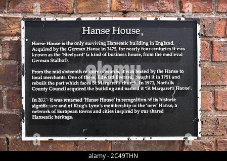 Hanse House Kings Lynn, view of the Georgian facade of Hanse House, a ...