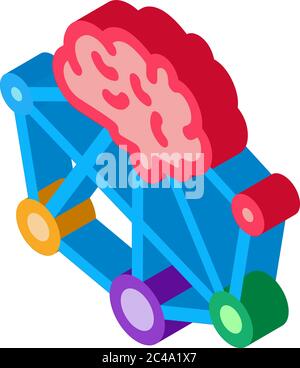 neuromarketing brain isometric icon vector illustration Stock Vector