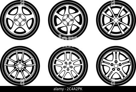 Car wheel. Vehicle parts. Vector illustration Stock Vector