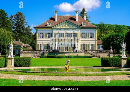 Villa Wenkenhof in Wenk Park, Riehen Dorf, Basel, Switzerland. Stock Photo