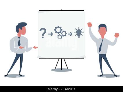 Thinking. Business people solving a problem. Stock Vector