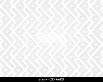 White geometric seamless pattern with soft shadow. White and light grey background. Vector EPS10. Stock Vector