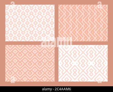 Abstract geometric seamless pattern collection. Sand color. Vector background. Stock Vector