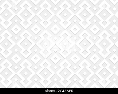 White geometric seamless pattern with soft shadow. White and light grey background. Vector EPS10. Stock Vector