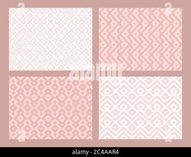 Abstract geometric seamless pattern collection. Sand light color. Vector background. Stock Vector