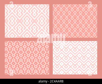 Abstract geometric seamless pattern collection. Orange color. Vector background. Stock Vector
