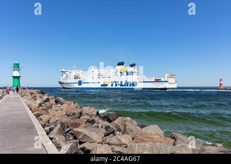 TT-Line ferry NILS HOLGERSSON outbound Rostock Stock Photo