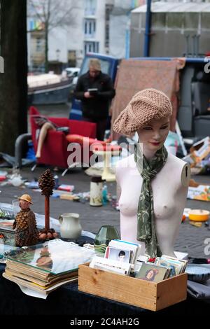 Netherlands, Amsterdam - November 29: The street flea market on the streets of Amsterdam on November 29, 2017 Stock Photo