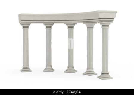 Ancient Classic Greek Column Arc on a white background. 3d Rendering Stock Photo