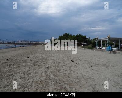 Adriatic sea in Durres city, Republic of Albania. Stock Photo