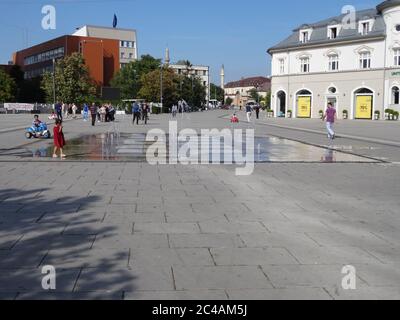 Prishtina is a young and beautiful city. It is pleasant to walk here and it is interesting to be, despite the conflict that occurred not so long ago Stock Photo