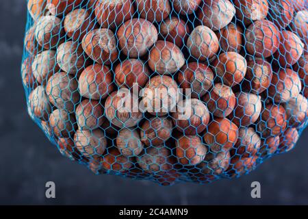 A close-up of hazelnuts Stock Photo
