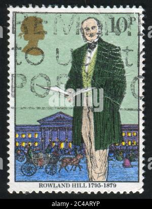 GREAT BRITAIN - CIRCA 1979: stamp printed by Great Britain, shows Sir Rowland Hill, circa 1979 Stock Photo