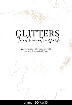 Elegant tender pastel chic trendy abstract gold luxury textures. Glitter foil tender texture. Beautiful gold backgrounds for advertising, poster, invi Stock Vector