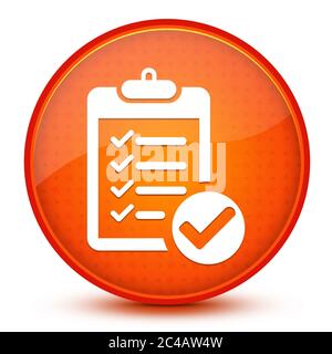 Checklist icon isolated on glossy star orange round button abstract illustration Stock Photo