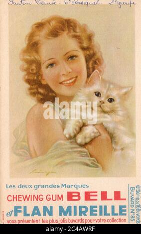 Woman With A Cat Femme Au Chat By Gabriel Herve 1868 Stock Photo Alamy