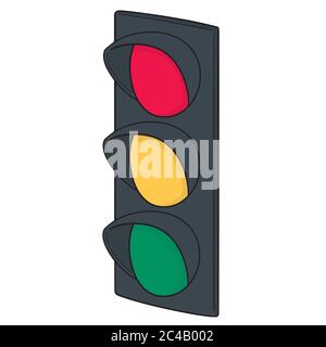 doodle traffic light urban object background vector illustration Stock ...