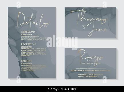 Soft grey fluid art  ang gold foil copper tender vector template. Liquid art. Applicable for design covers, presentation, invitation, flyers, annual r Stock Vector