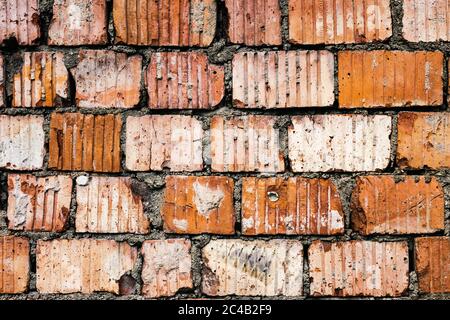A classic orange old brick wall texture Stock Photo