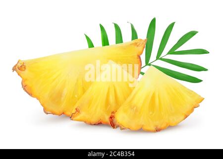 pineapple slice isolated on white background with clipping path and full depth of field Stock Photo