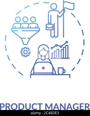 Product manager blue gradient concept icon Stock Vector