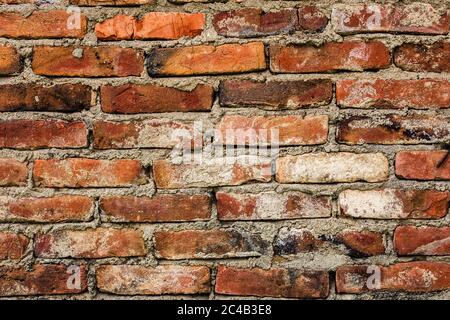 A classic orange old brick wall texture Stock Photo