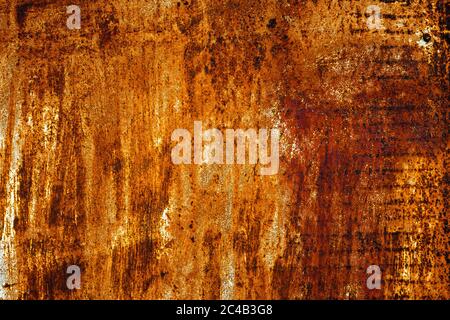 Very rusty orange old metal painted texture Stock Photo
