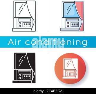 Window air conditioner icon Stock Vector