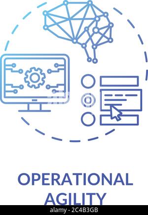 Operational agility blue gradient concept icon Stock Vector
