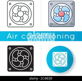 Computer cooler icon Stock Vector