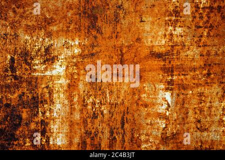 Very rusty orange old metal painted texture Stock Photo