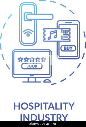 Hospitality industry blue gradient concept icon Stock Vector