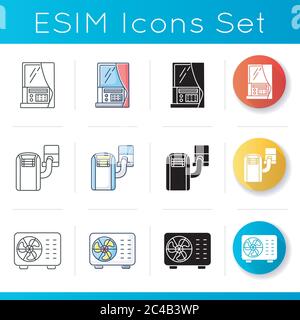 Air conditioning icons set Stock Vector