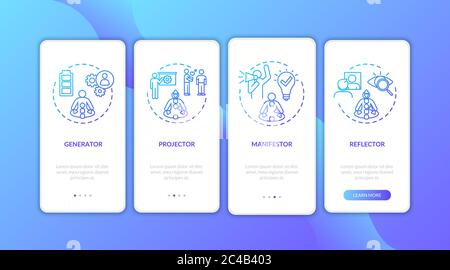 Energy circulation type onboarding mobile app page screen with concepts Stock Vector
