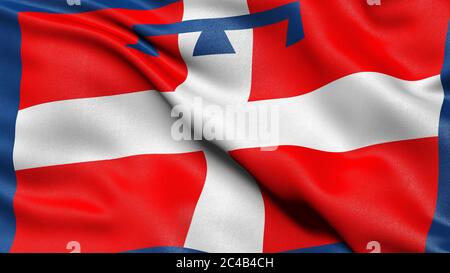 Flag of the State of Piedmont, Italy, 3D illustration Stock Photo