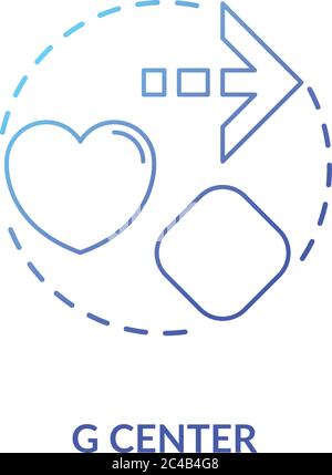 G center blue gradient concept icon Stock Vector