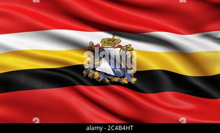 Flag of the Kursk Administrative District, Russia, 3D illustration Stock Photo