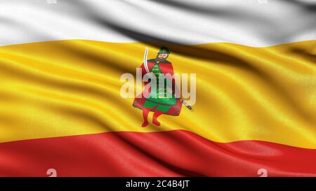 Flag of the Ryazan administrative district, Russia, 3-D illustration Stock Photo