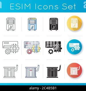 Conditioning systems icons set Stock Vector