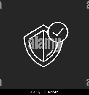 General insurance chalk white icon on black background Stock Vector