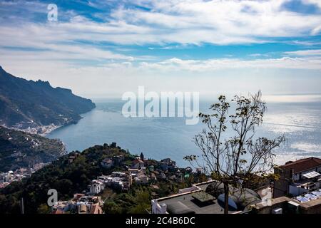 beautiful panorama visible from Ravello, Salerno, in the province of Salerno, in the Amalfi coast Stock Photo