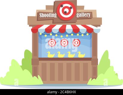 Shooting gallery semi flat RGB color vector illustration Stock Vector