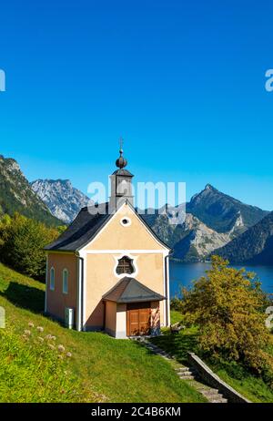 Calvary Church in Ebensee, Lake Traun, Salzkammergut, Upper Austria, Austria Stock Photo