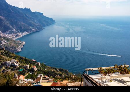 beautiful panorama visible from Ravello, Salerno, in the province of Salerno, in the Amalfi coast Stock Photo
